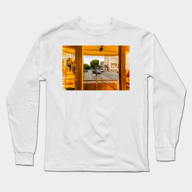 Inside A Cable Car Long Sleeve T-Shirt by KensLensDesigns